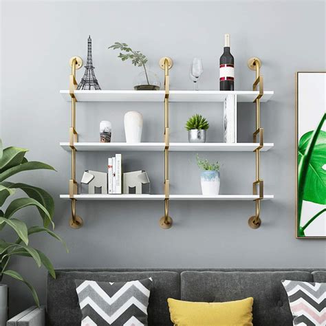 GEINIFAFA Rustproof <strong>Metal</strong> Storage Floating <strong>Shelves</strong> Wall Mounted Rectangular <strong>Shelf</strong> for Bedroom,Bathroom, Living Room, Kitchen, and Laundry Room,Nail-Free Wall-Mounted <strong>Shelves</strong>（15. . Amazon metal shelf
